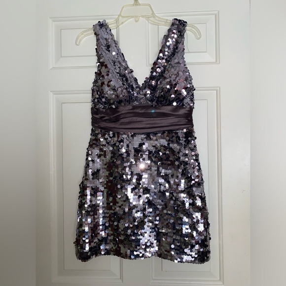 Sparkly/Sequin Silver/Gray Evening Dress - Picture 1 of 3